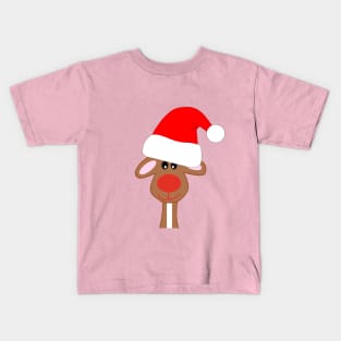 RED Nose Reindeer Xmas Kids T-Shirt